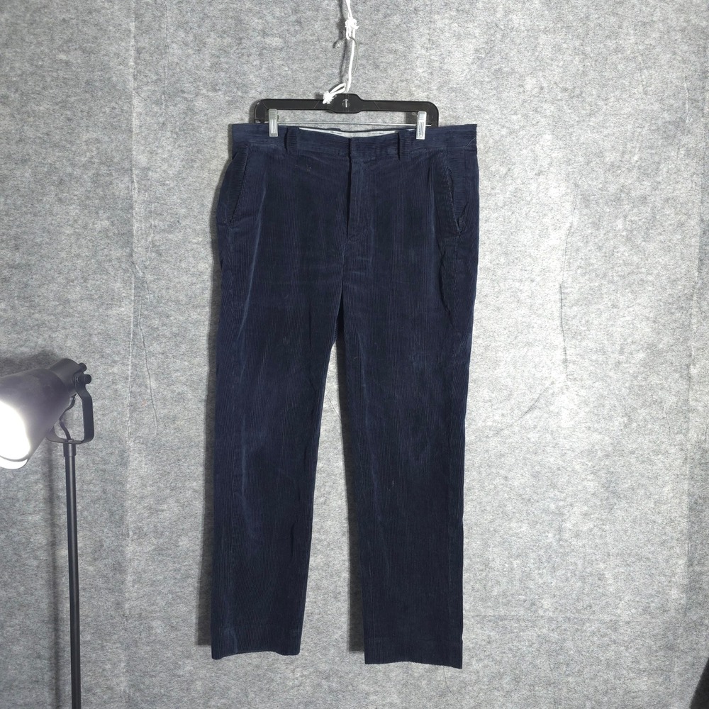 Brooks Brothers Clark Fit Mens 36x30 Navy Blue Corduroy Straight Leg Pants 16038